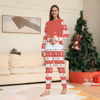 Picture of Family Pajama Set - Family Christmas Pajamas Set - Red Christmas Pattern Sleepwear - Crew Neck Pajamas