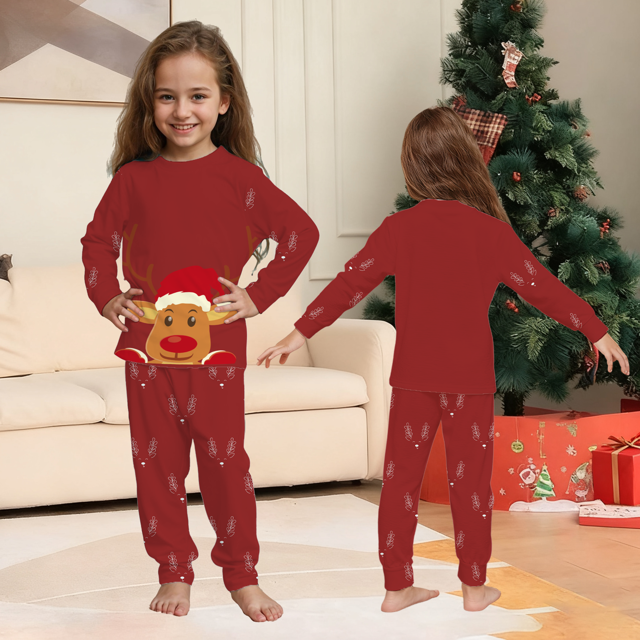 Picture of Family Pajama Set - Family Christmas Pajamas Set - Rudolph the Red-Nosed Reindeer Matching Family Christmas Pajamas - Crew Neck Pajamas