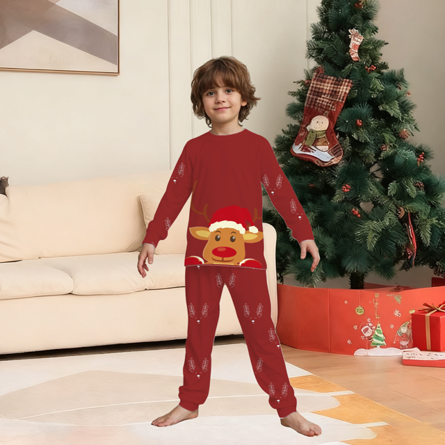 Picture of Family Pajama Set - Family Christmas Pajamas Set - Rudolph the Red-Nosed Reindeer Matching Family Christmas Pajamas - Crew Neck Pajamas