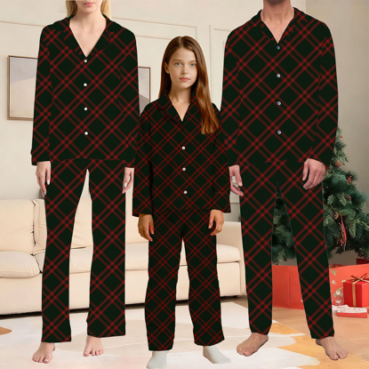 Picture of Family Pajama Set - Christmas Family Pajama Sets - Diagonal Stripes Long Sleeves Pajamas
