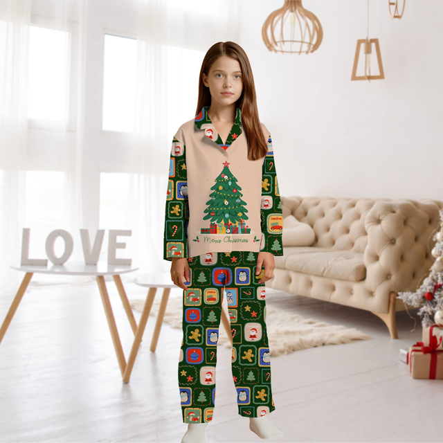 Picture of Family Pajama Set - Family Christmas Pajama Sets - Christmas Pattern Long Sleeves Pajamas - Christmas Gift