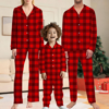 Picture of Family Pajama Set - Family Christmas Pajama Sets - Christmas Red Pattern Long Sleeves Pajamas - Gift for Loved One