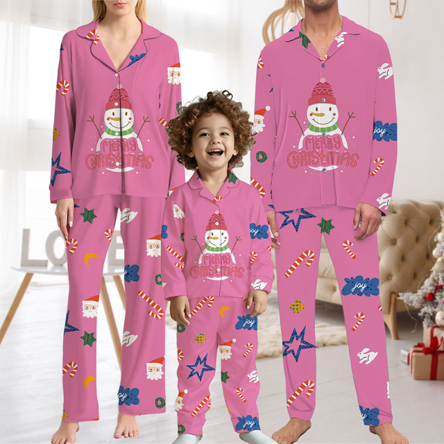 Picture of Family Pajama Set - Family Christmas Pajama Sets - Pattern Long Sleeves Pajamas - Gift for Christmas