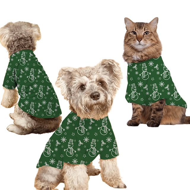 Picture of Family Pajama Set - Family Christmas Pajamas Set – Green Christmas Tree and Snowflake Print Sleepwear