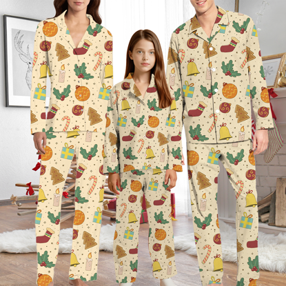 Picture of Family Pajama Set - Family Christmas Pajamas Set – Matching Holiday PJs for Men, Women & Kids –  Colourful Vintage Christmas Pattern Pajamas