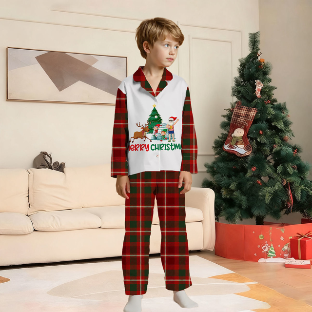Picture of Family Pajama Set - Merry Christmas Family Pajama Sets - Pattern Long Sleeves Pajamas