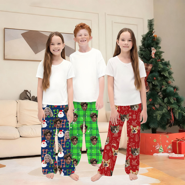 Picture of Custom Pajama Pants - Custom Christmas Pajama Pants with Face - Pajama Bottoms - Christmas Gift for Family