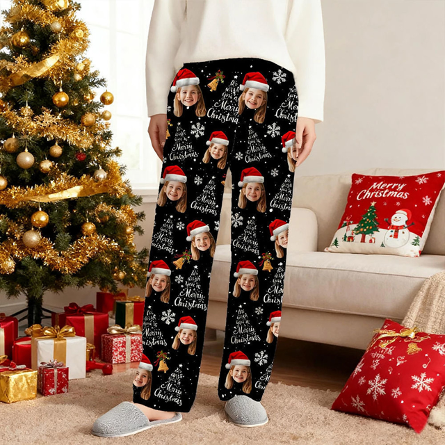 Picture of Custom Pajama Pants - Custom Christmas Pajama Pants with Faces - Personalized Pajama bottoms - Christmas Gift