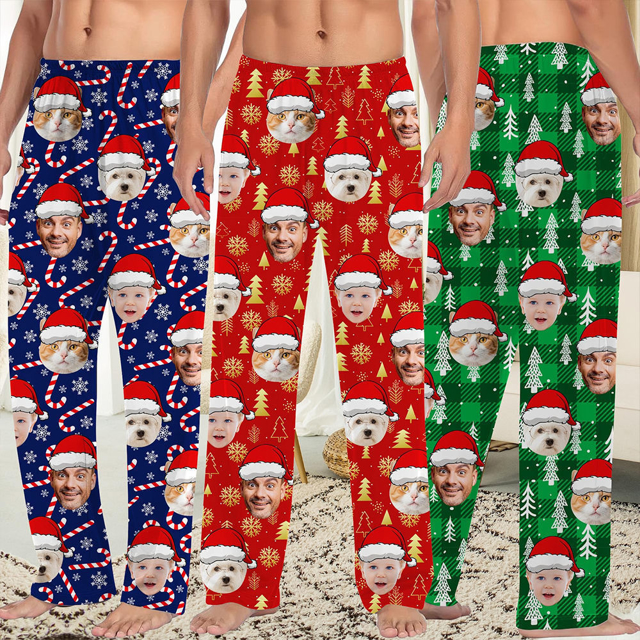 Picture of Custom Pajama Pants - Custom Christmas Pajama Pants - Personalised Pajama bottoms with Faces - Nice Family Gift