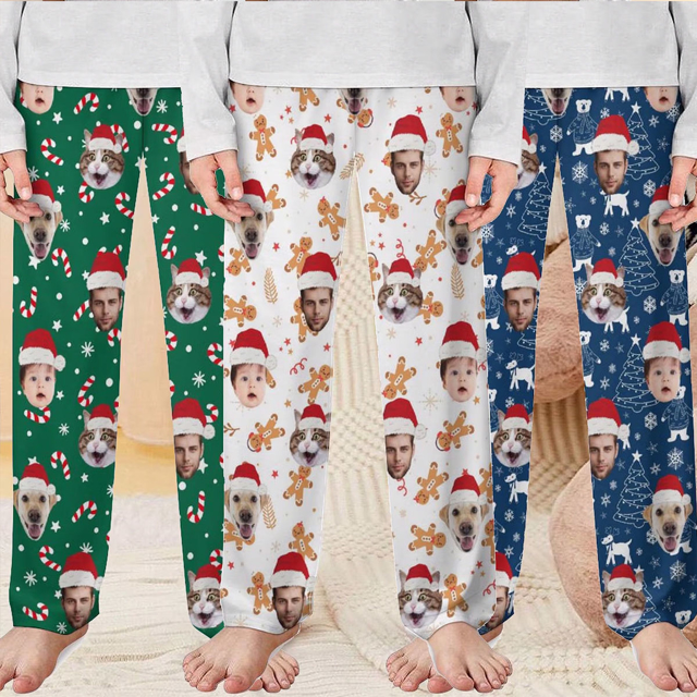 Picture of Custom Pajama Pants - Custom Christmas Pajama Pants - Personalised Pajama bottoms with Faces and Patterns
