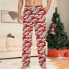 Picture of Custom Christmas Pajama Pants with Santa's Hat & Face - Pajama Bottoms - Christmas Gift for Family & Friends