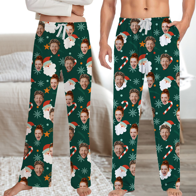 Picture of Custom Pajama Pants with Faces | Personalized Christmas Pajama Bottoms | Christmas Gift for Family and Friend