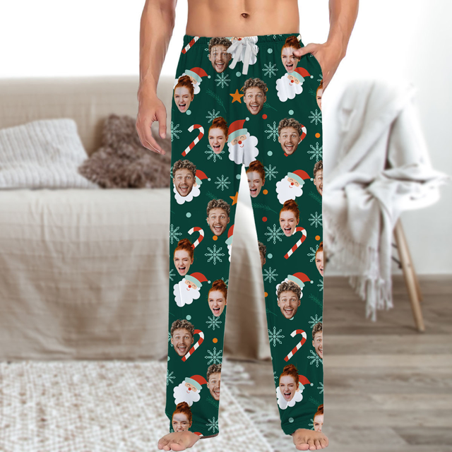 Picture of Custom Pajama Pants with Faces | Personalized Christmas Pajama Bottoms | Christmas Gift for Family and Friend