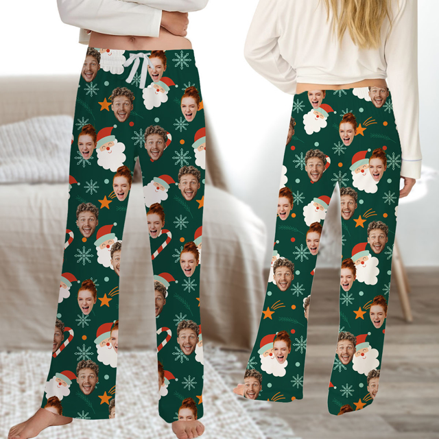 Picture of Custom Pajama Pants with Faces | Personalized Christmas Pajama Bottoms | Christmas Gift for Family and Friend