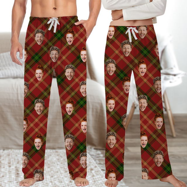 Picture of Personalized Pajama Pants with Faces | Custom Christmas Pajama Bottoms | Nice Christmas Gift | Gift for Family and Friend