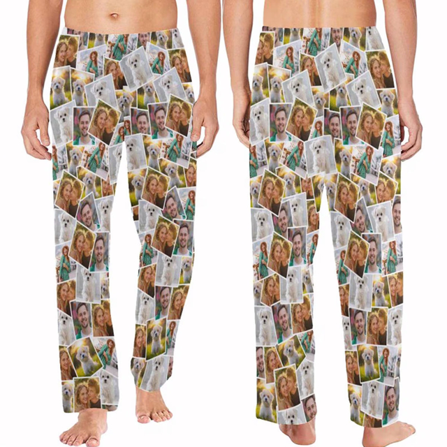 Picture of Custom Pajama Pants with Faces | Personalized Pajama bottoms for gift giving | Christmas Gift for Friend
