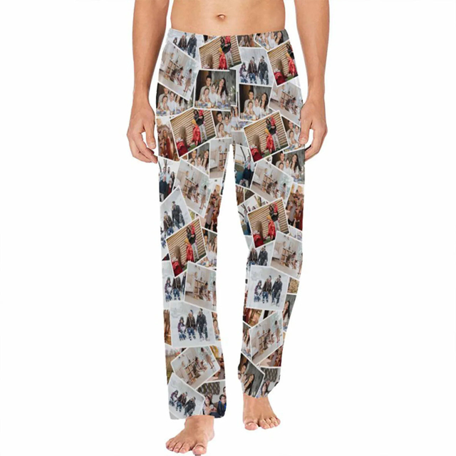 Picture of Custom Pajama Pants with Faces | Personalized Pajama bottoms for gift giving | Christmas Gift for Friend