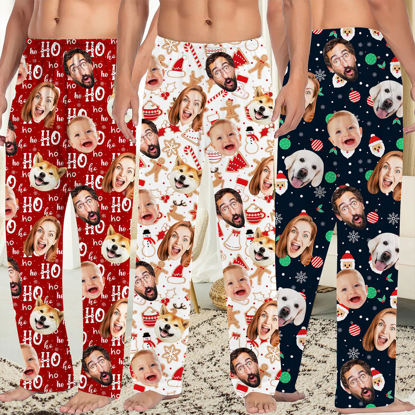Picture of Custom Christmas Pajama Pants | Personalised Pajama bottoms with Faces and Patterns | Heartwarming Gifts