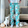 Picture of Custom Flannel Pajama Pants | Personalized Pajama Bottom with Pet Face | Winter Pajama Bottom