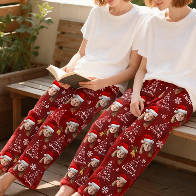 Picture of Custom Flannel Pajama Pants | Personalized Face Winter Pajama Bottom | Christmas Gift