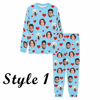 Picture of Custom Pajama Sets | Personalized Long Sleeves Pajama with Faces and Name | Custom Pajama