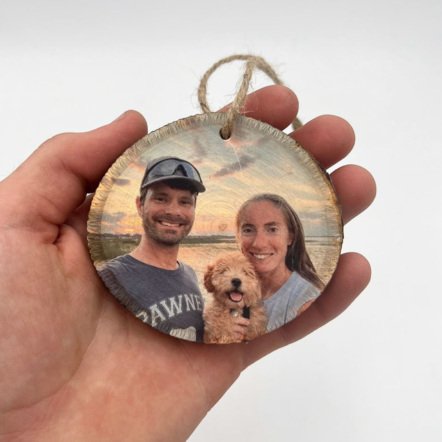 Picture of Custom Wood Christmas Tree Ornament with Photo | Family Christmas Ornament | Christmas Decors