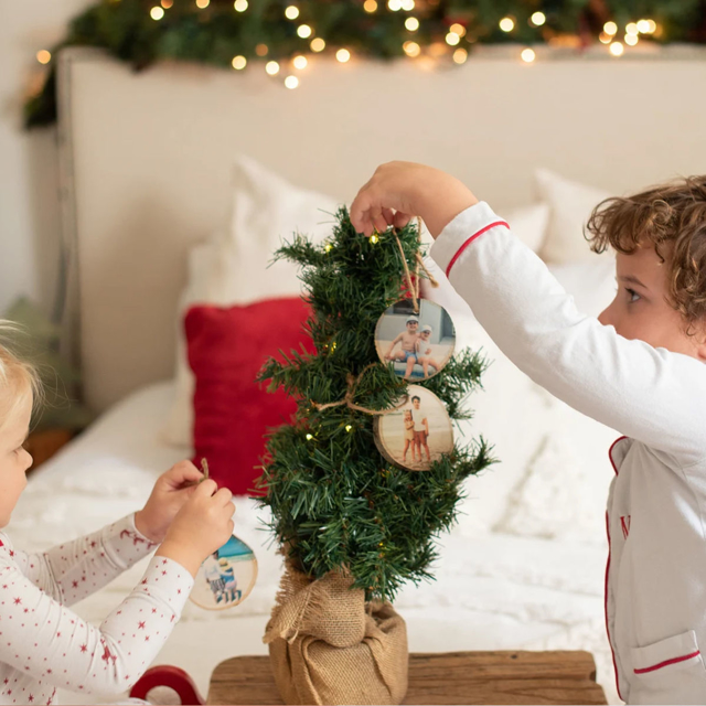 Picture of Custom Wood Christmas Tree Ornament with Photo | Family Christmas Ornament | Christmas Decors