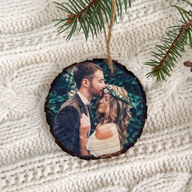 Picture of Custom Wood Christmas Tree Ornament with Photo | Family Christmas Ornament | Christmas Decors