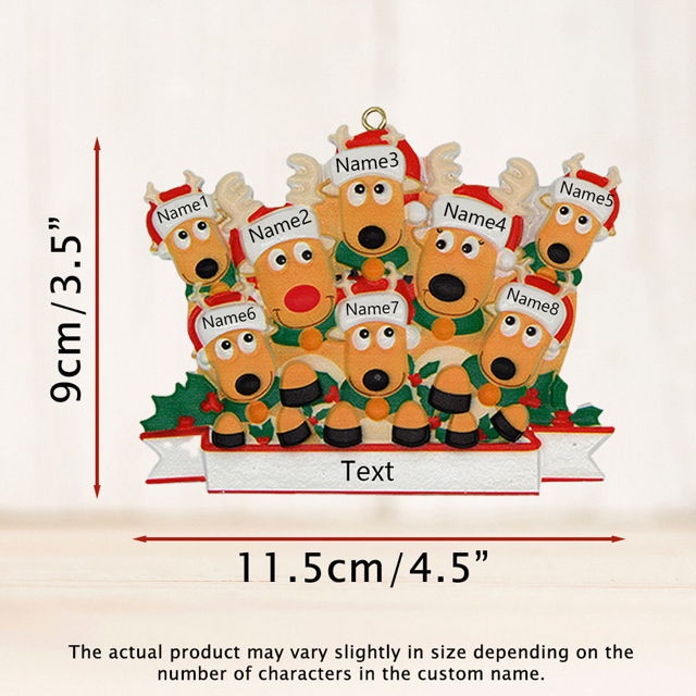 Picture of Custom Resin Christmas Ornament with Names | Elks Family Christmas Tree Ornaments