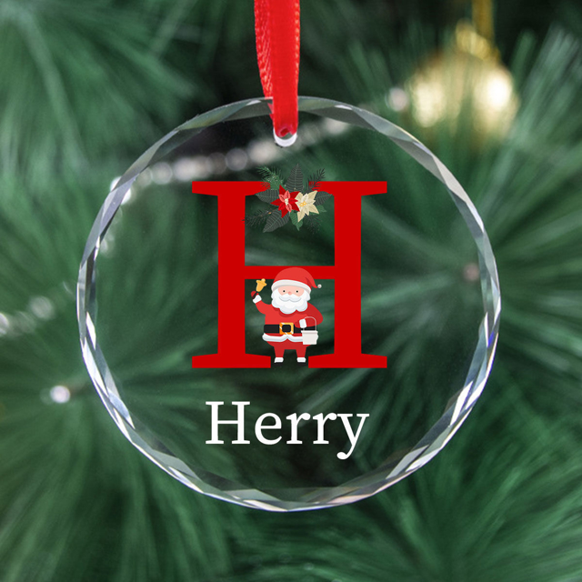 Picture of Custom Christmas Tree Crystal Ornaments with Letter | Custom Christmas Tree Ornament | Best Christmas Gifts for Family