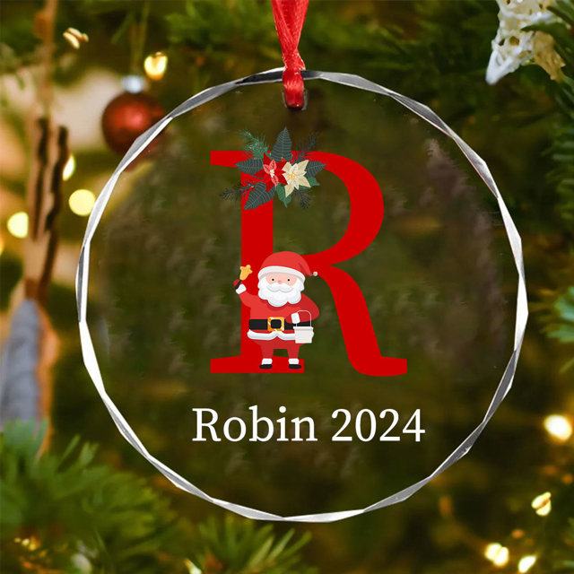 Picture of Custom Christmas Tree Crystal Ornaments with Letter | Custom Christmas Tree Ornament | Best Christmas Gifts for Family