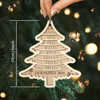 Picture of Personalized Tree Shaped Christmas Ornament | Family Christmas Ornament with Names | Wood Christmas Tree Decorations | Set of 3 Identical Signs