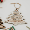 Picture of Personalized Tree Shaped Christmas Ornament | Family Christmas Ornament with Names | Wood Christmas Tree Decorations | Set of 3 Identical Signs